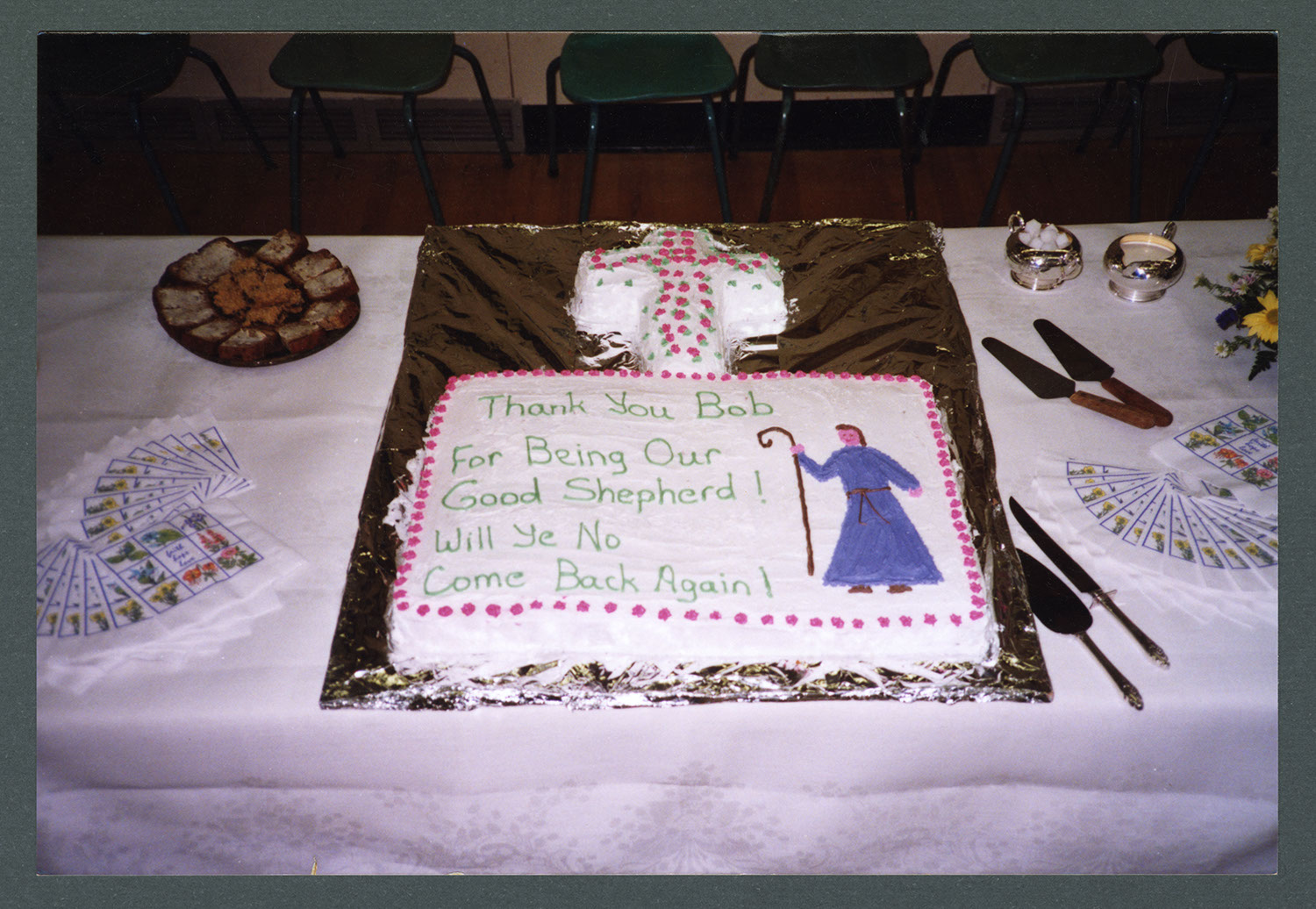 Royal Heights United Church farewell cake for Rev. Bob Baird: Recto