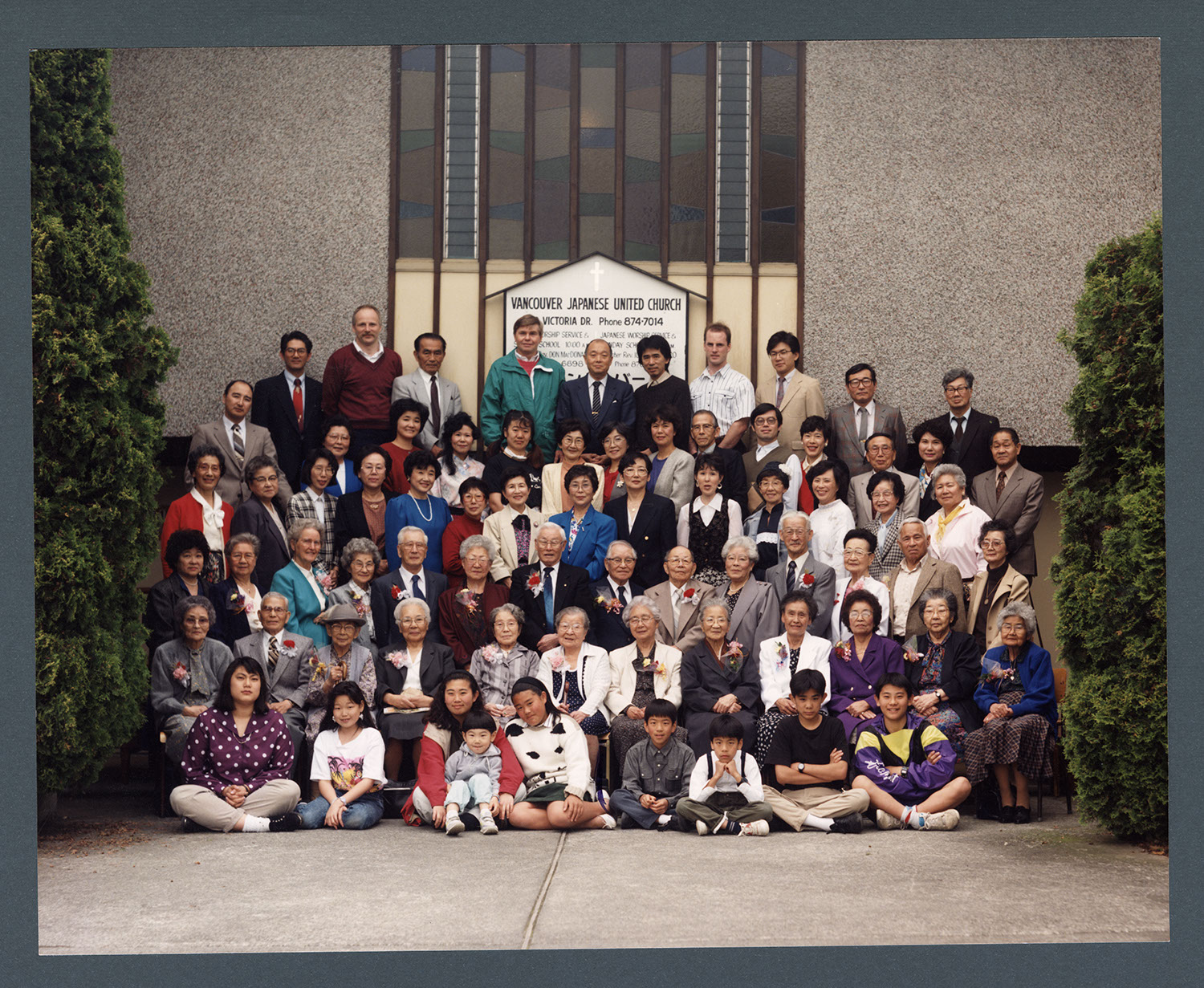 Group portrait of congregation, seniors' day: Recto