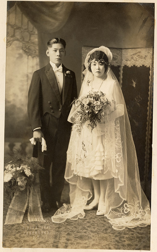 Wedding portrait of young couple
