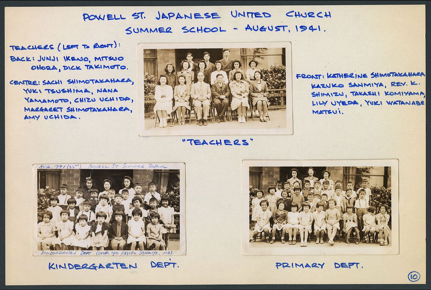 Powell St. Japanese United Church summer school